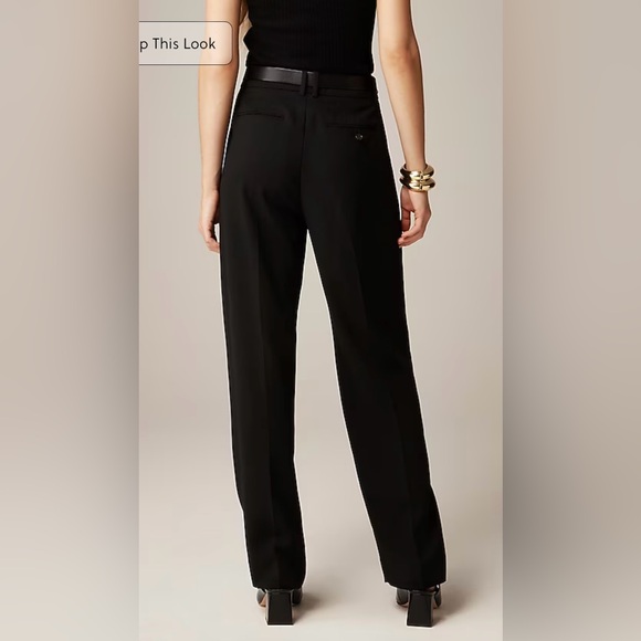 J. Crew Petite Essential Relaxed Drapey Crepe Trouser in Black - Picture 2 of 7